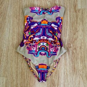 Mara Hoffman Mayan print one piece swimsuit size M